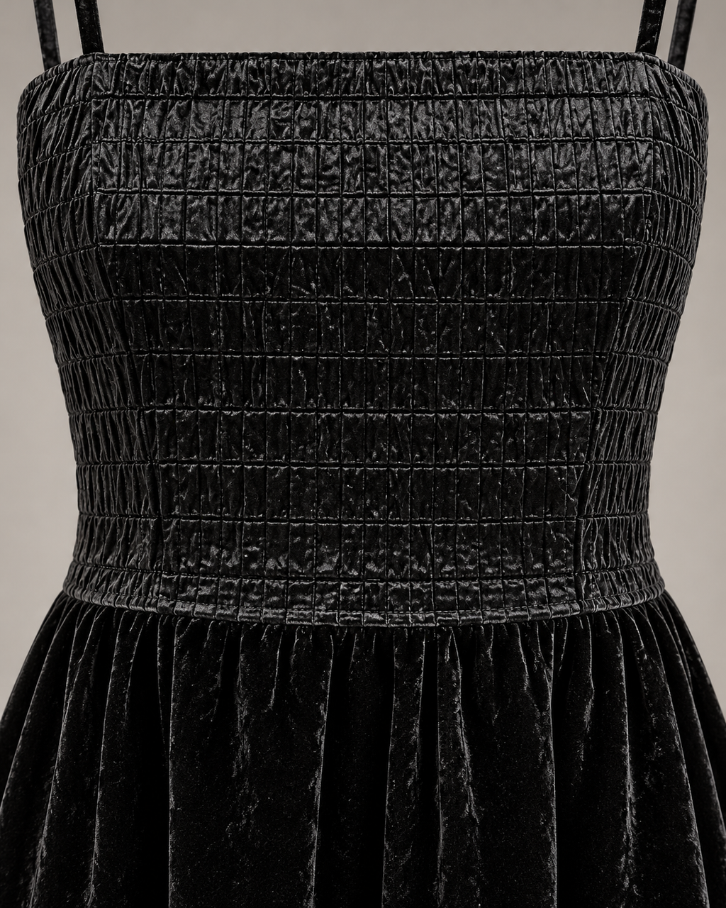 Velvet Fit & Flare Dress – bodice waist detail