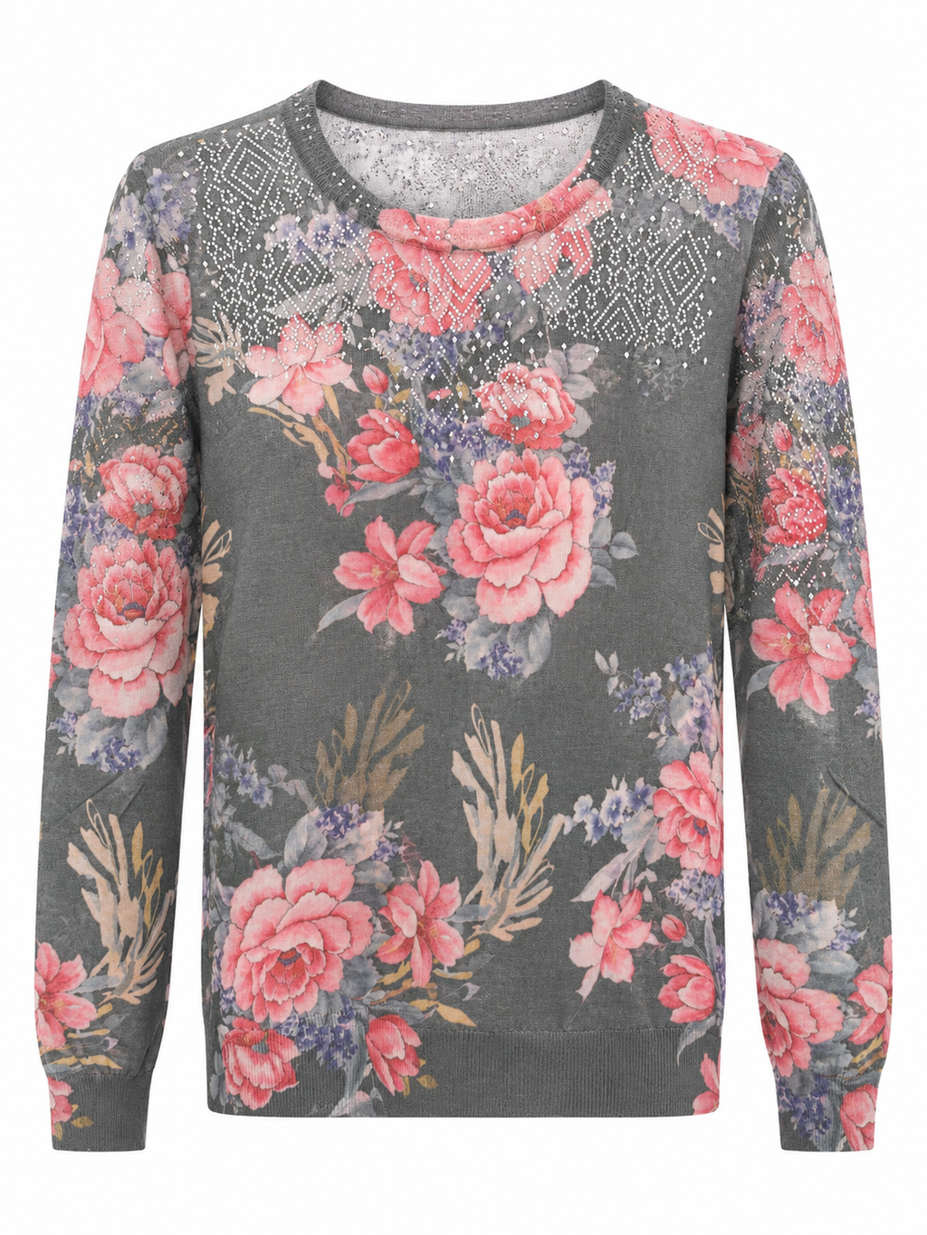 Vintage Floral Top – gray