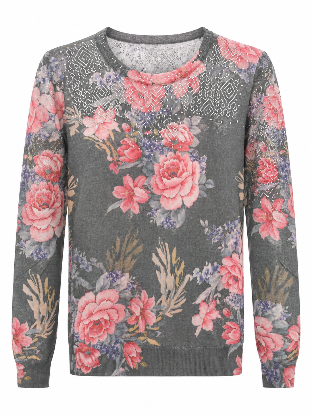Vintage Floral Top – gray